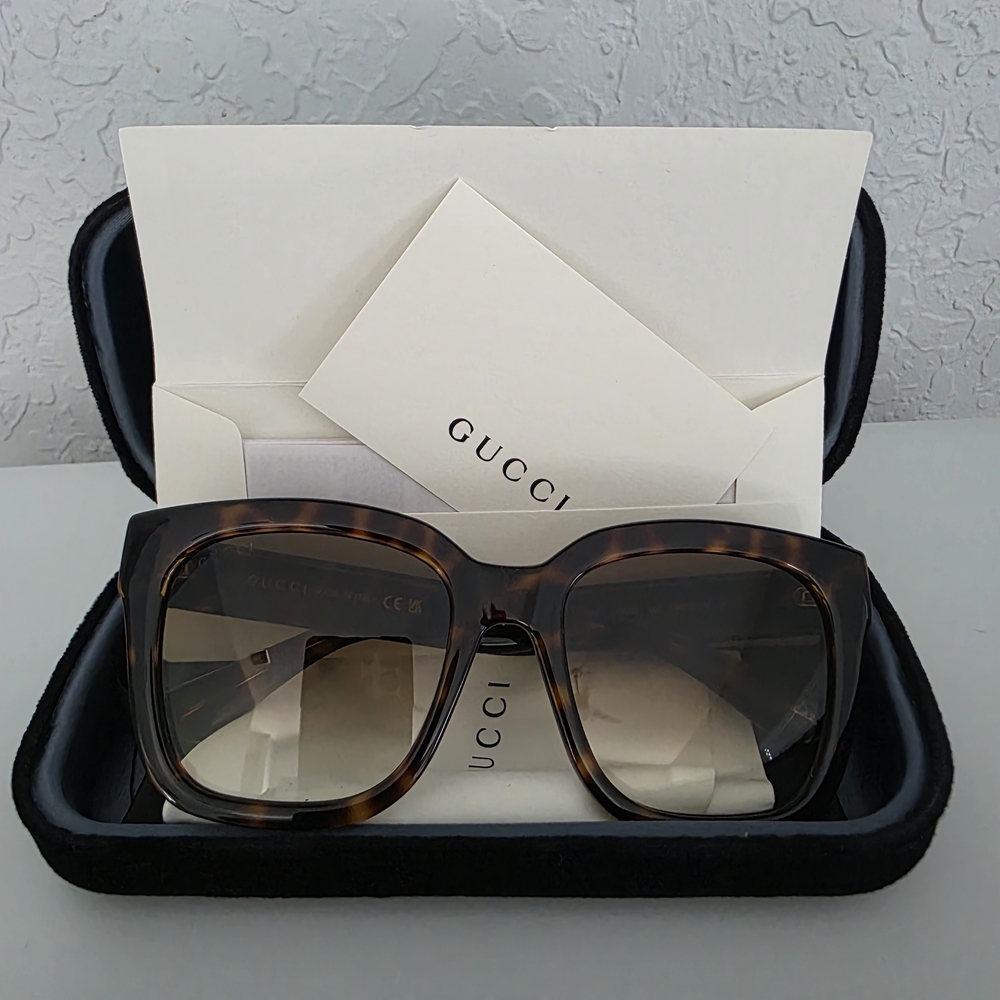 Gucci Women’s Tortoiseshell Square Sunglasses - Brown Gradient Lenses